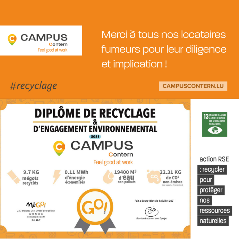 Diplôme de recyclage des mégots